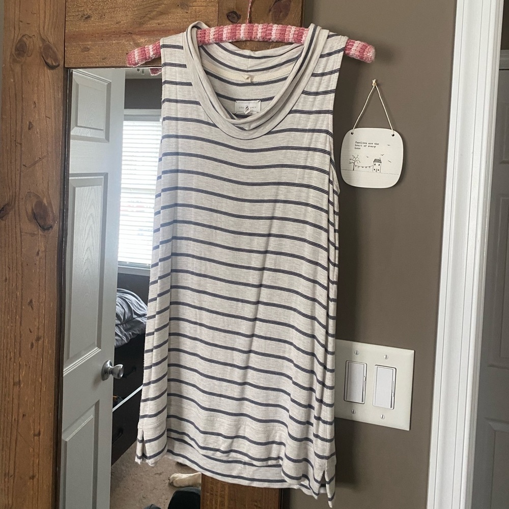 Women’s Navy & Oatmeal Lou & Grey Striped Tank